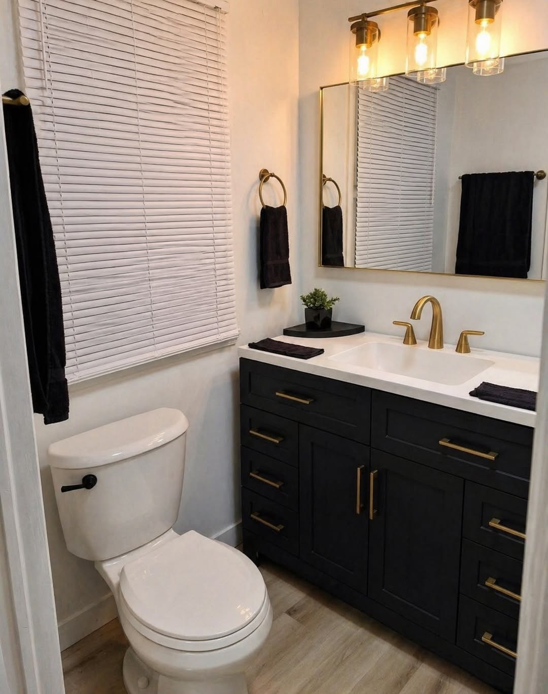 Finished bathroom vanity renovation by Brito Solutions in Marysville, Ohio